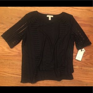 🎉HP🎉 Dana Buchman Lace Top, Black